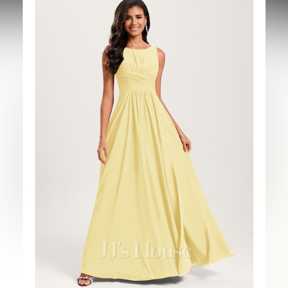 JJs House A-Line Boat Neck Bridesmaid Dress Dagfodil